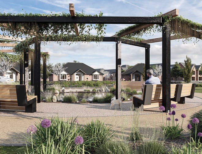 CGI exteriors of Burnham Waters Village