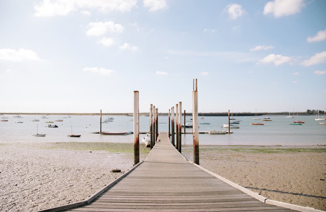 Pier walkway on beach