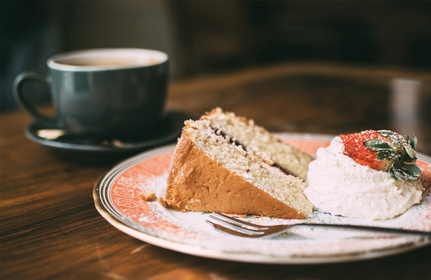 An image of tea and cake to represent the best tea rooms in Essex according to  Burnham Waters luxury retirement community.