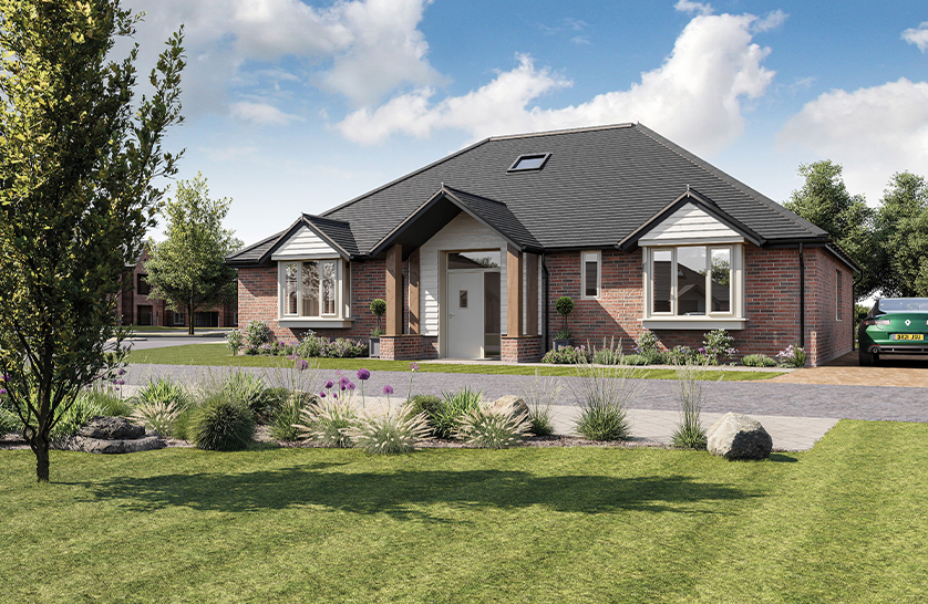 An image of a Burnham Waters bungalow to represent suitable houses for over 55’s.